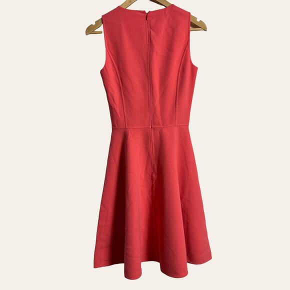 Michael Kors Collection Coral Pink Wool Sleeveless Fit & Flare Dress Size 2 - Picture 8 of 9